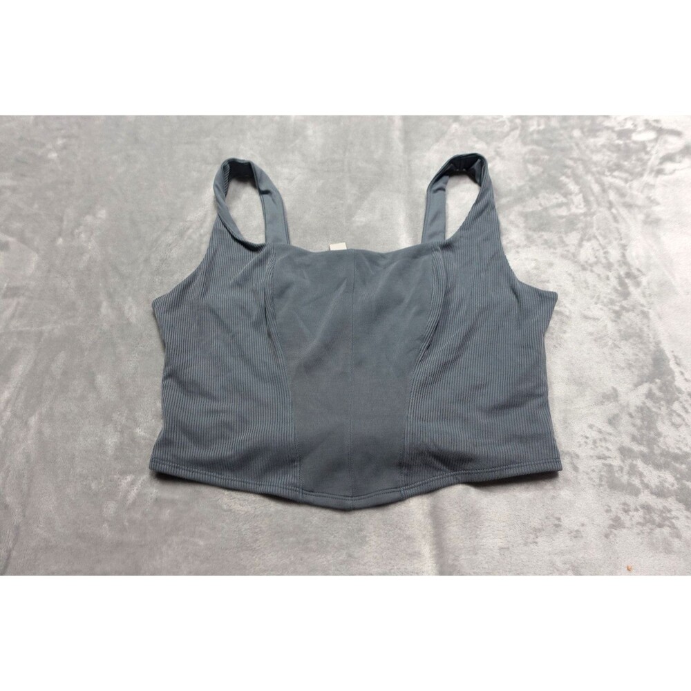 Victoria Secret VSX Women's XL Dark Steel Featherweight Knit Corset Tank Top